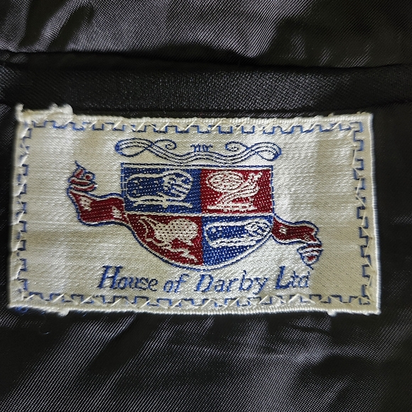 Vintage House of Darby Black Wool 2 Button Sports Coat Jacket Blazer Men Sz 42L - Picture 4 of 6